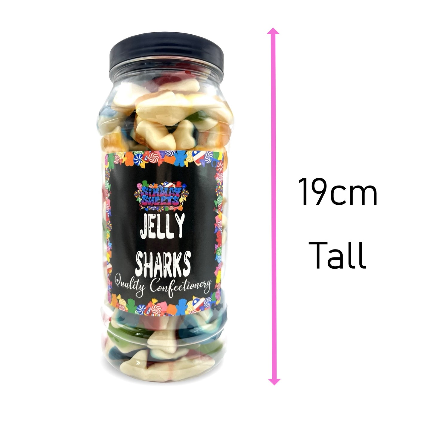 Jelly Sharks Gummy Foam Jellies Retro Sweets Gift Jar - 715g