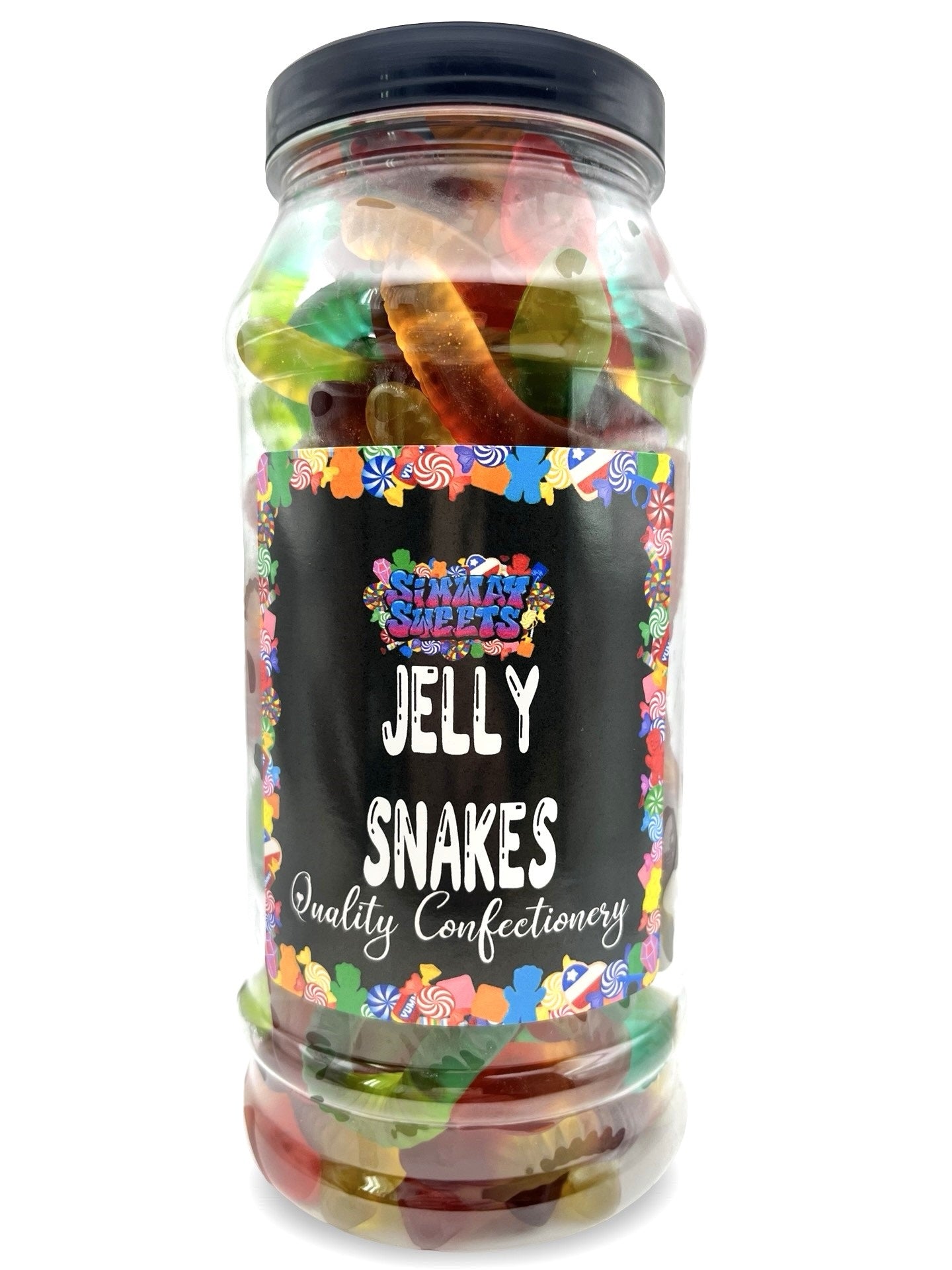 Jelly Snakes Sweets Gummy Retro Sweets Gift Jar - 800g