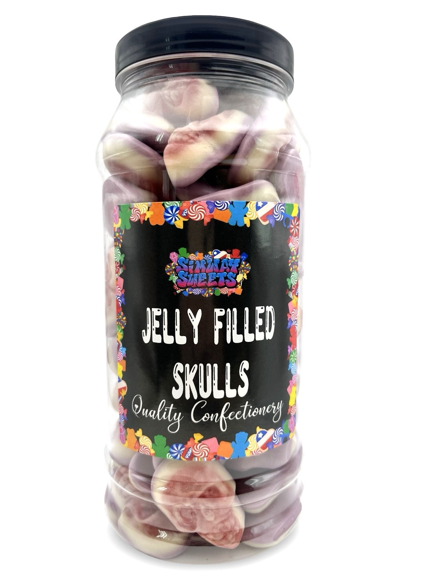 Jelly Skulls Jelly Filled Sweets Gummy Retro Sweets Gift Jar - 750g