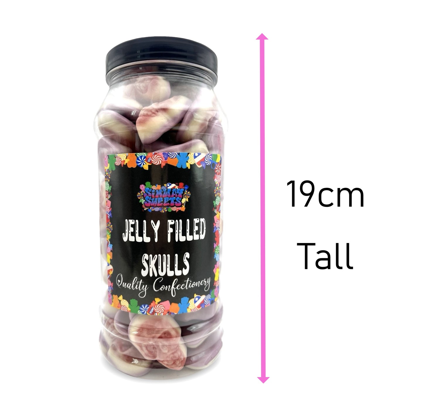 Jelly Skulls Jelly Filled Sweets Gummy Retro Sweets Gift Jar - 750g