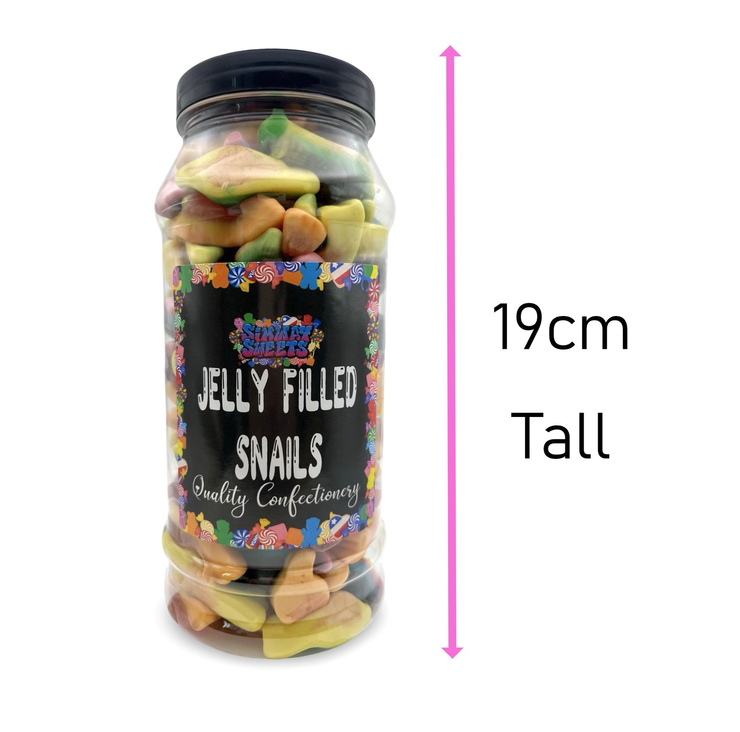 Jelly Snails Jelly Filled Sweets Gummy Retro Sweets Gift Jar - 715g
