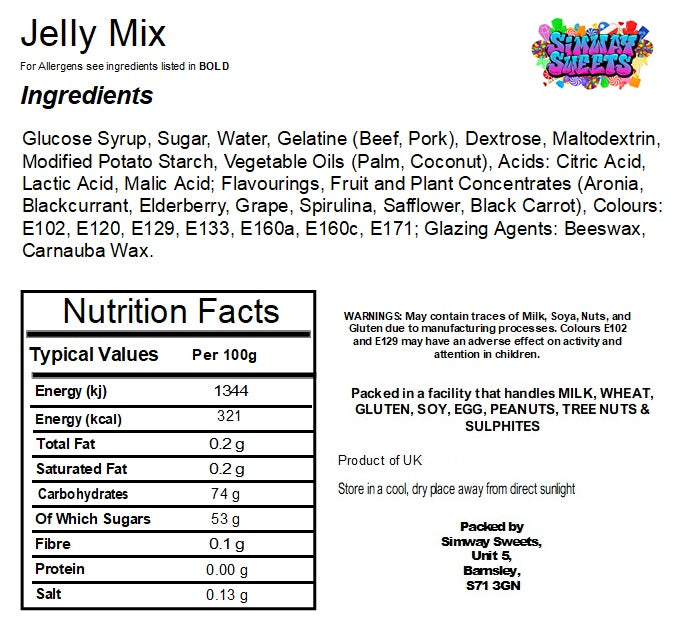 Pick & Mix Sweets Non-Fizzy Jelly & Gummy Mix