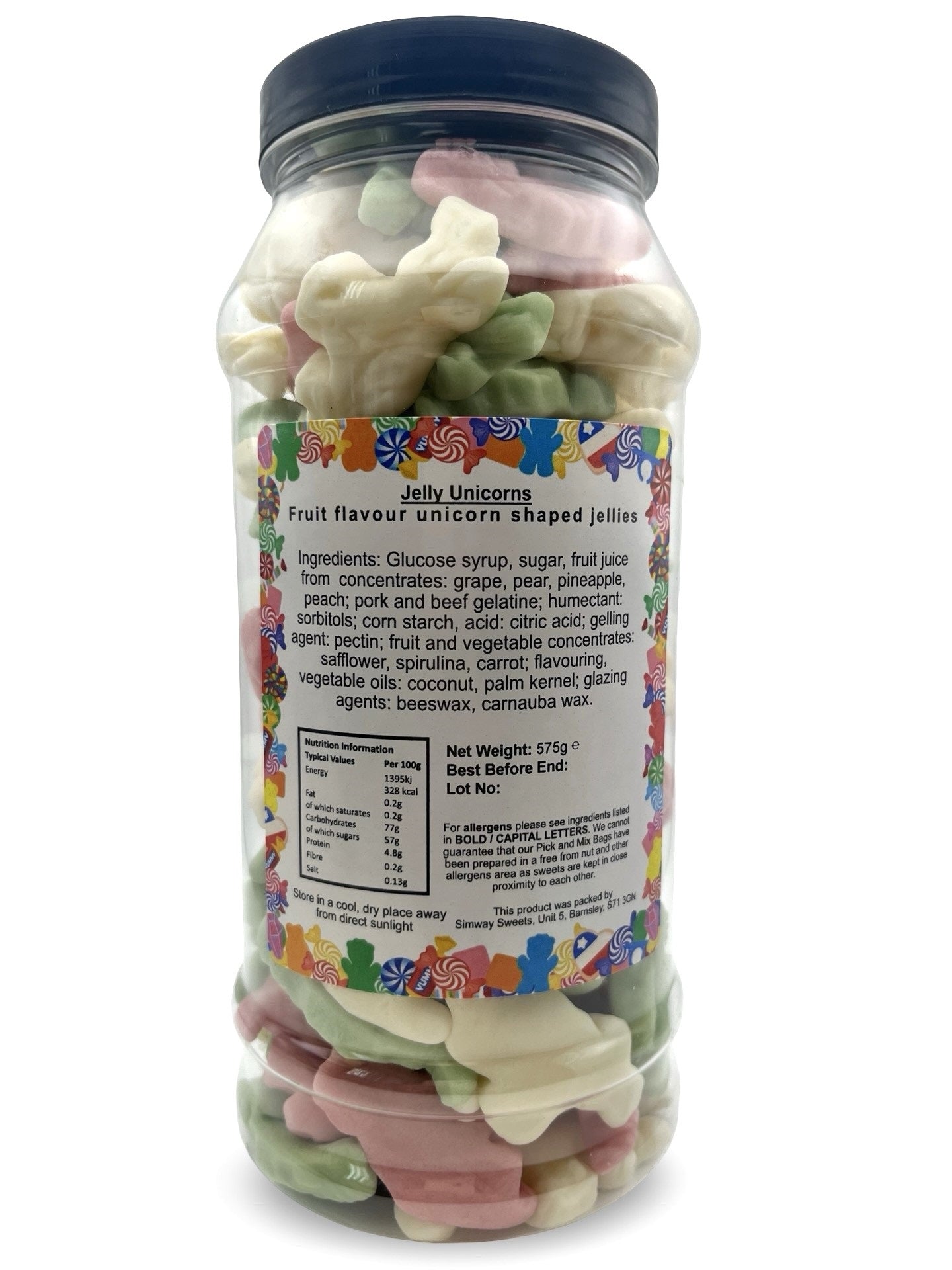 Jelly Unicorns Gummy Retro Sweets Gift Jar - 575g