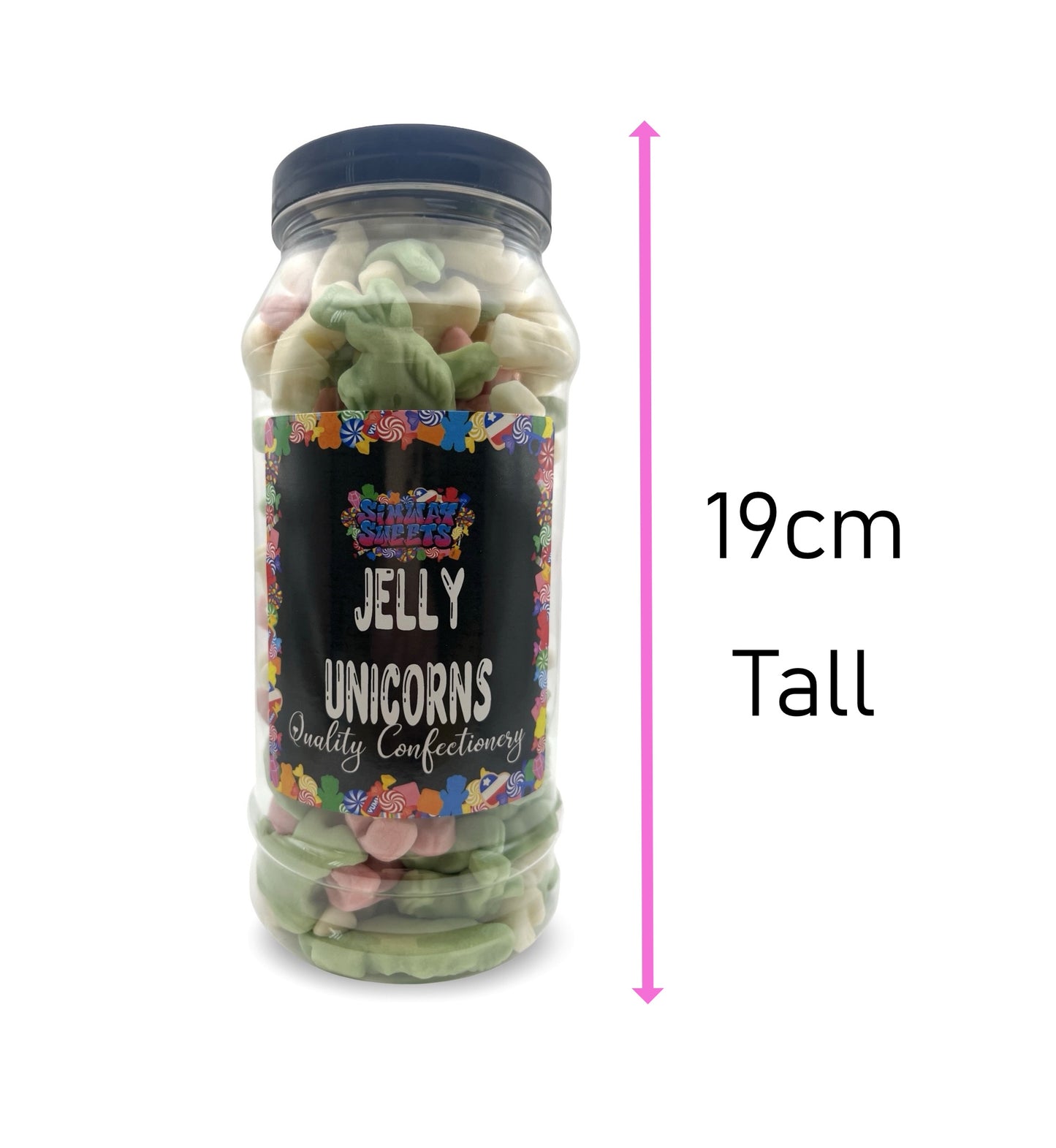 Jelly Unicorns Gummy Retro Sweets Gift Jar - 575g