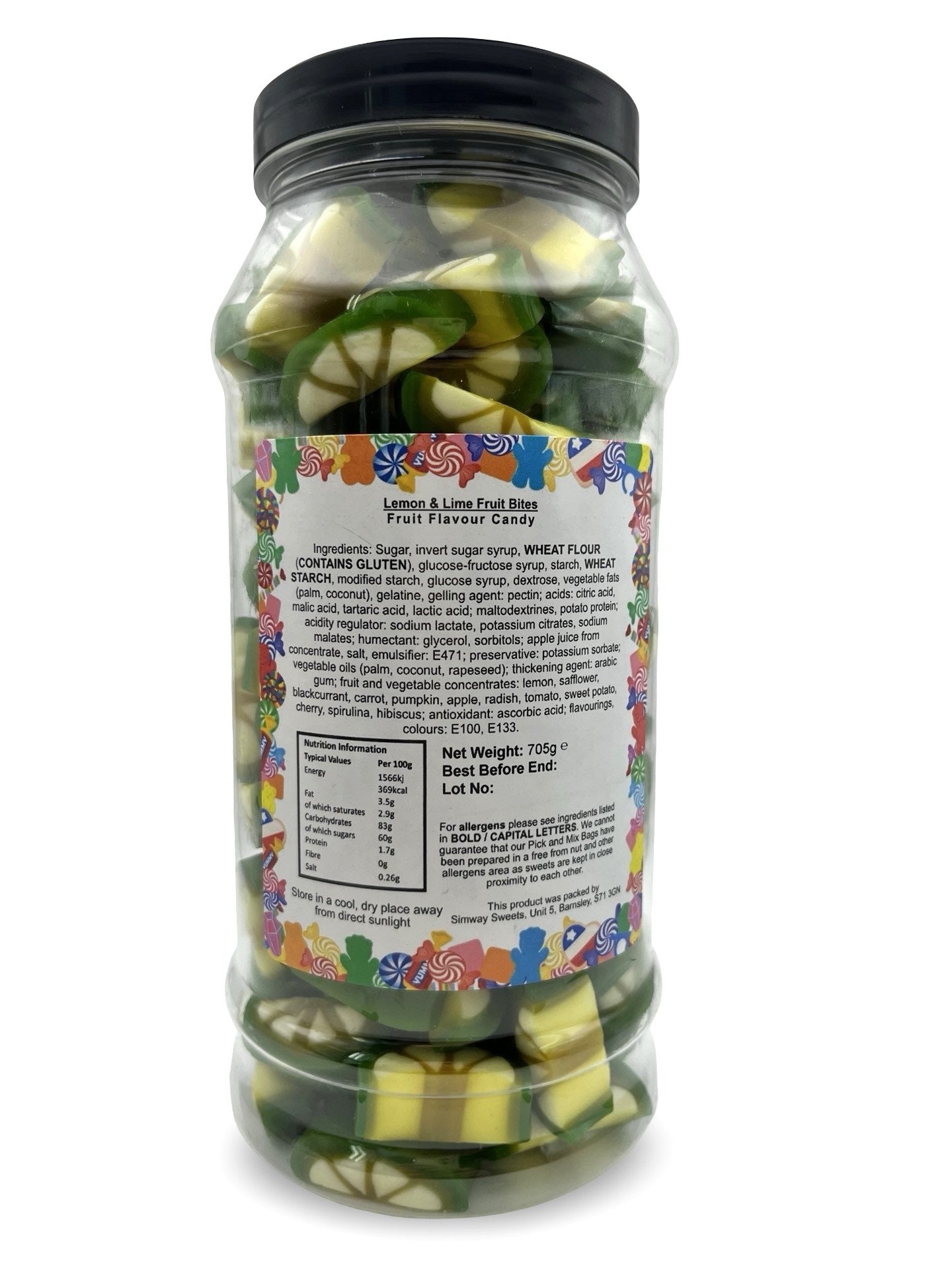 Lemon & Lime Slices Retro Gummy Sweets Gift Jar - 705g
