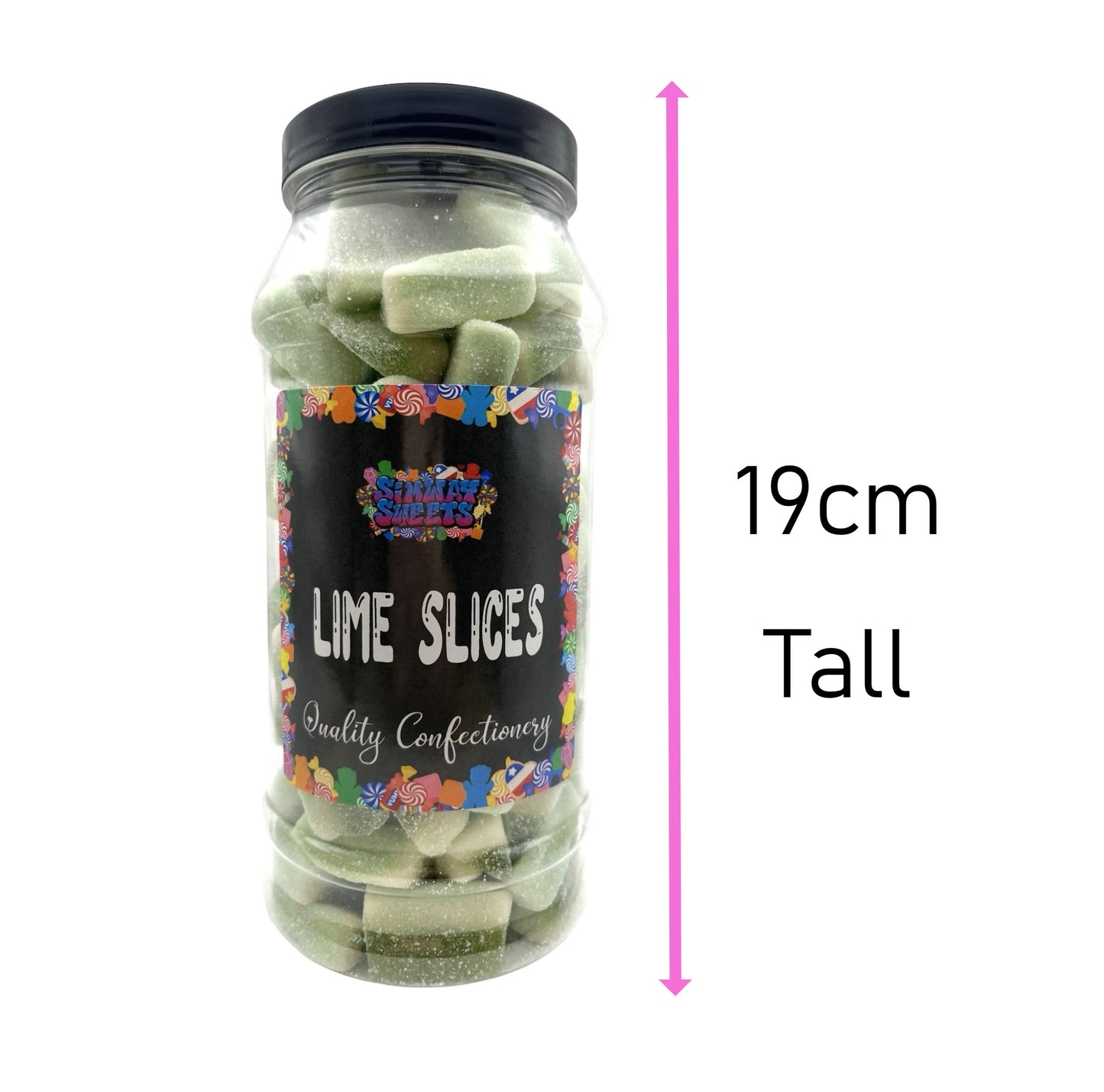 Lime Slices Retro Fizzy Gummy Sweets Gift Jar - 675g