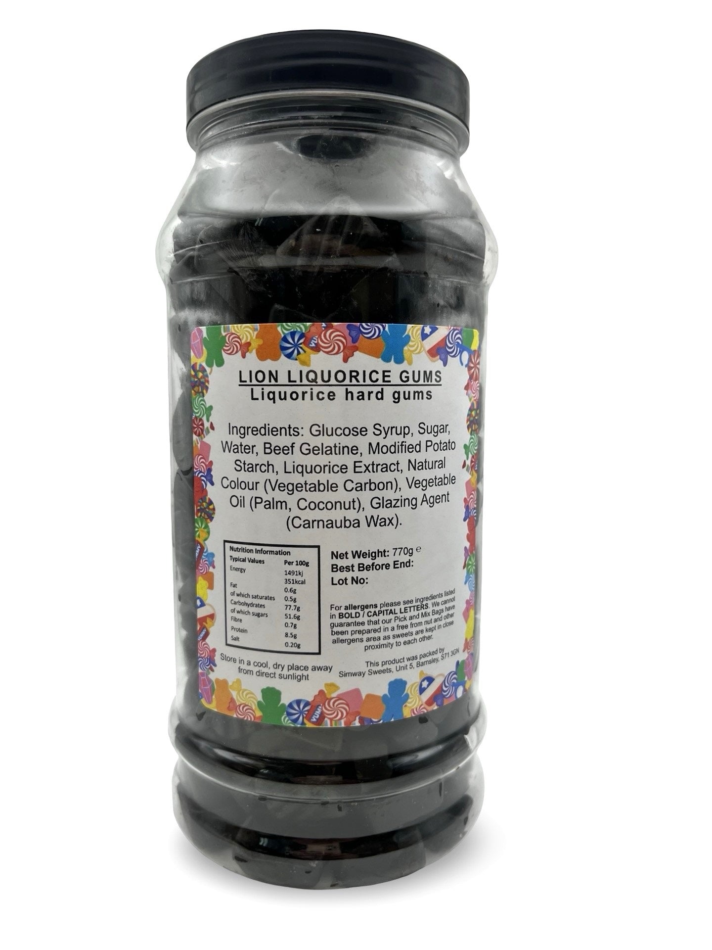 Traditional Lion Liquorice Gums Retro Sweets Gift Jar - 770g
