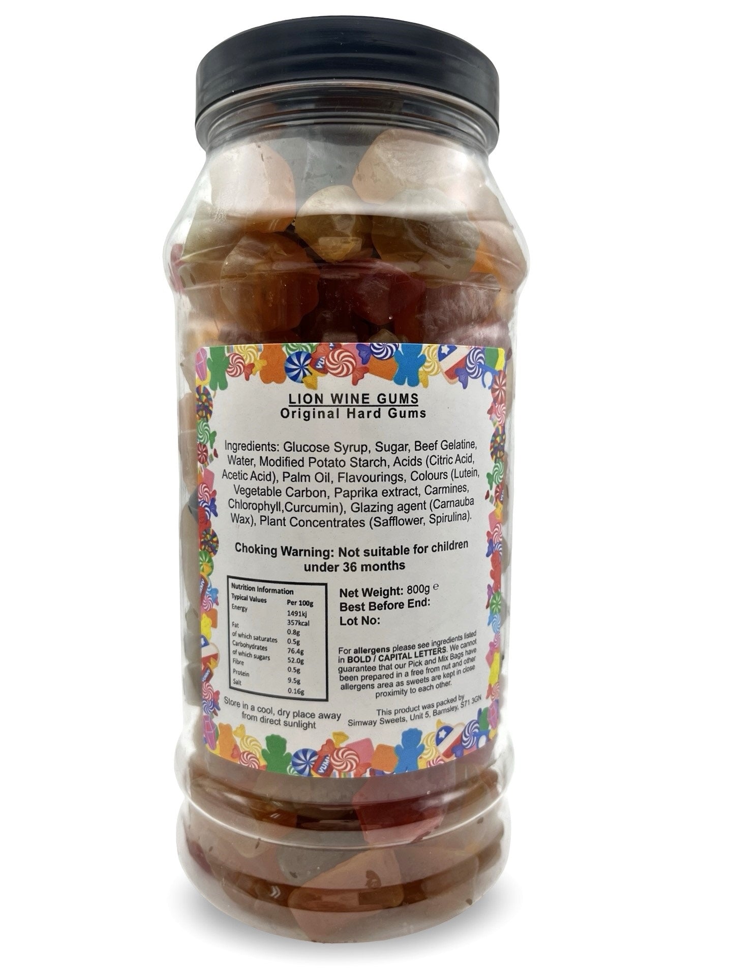 Traditional Lion Wine Gums Retro Sweets Gift Jar - 800g