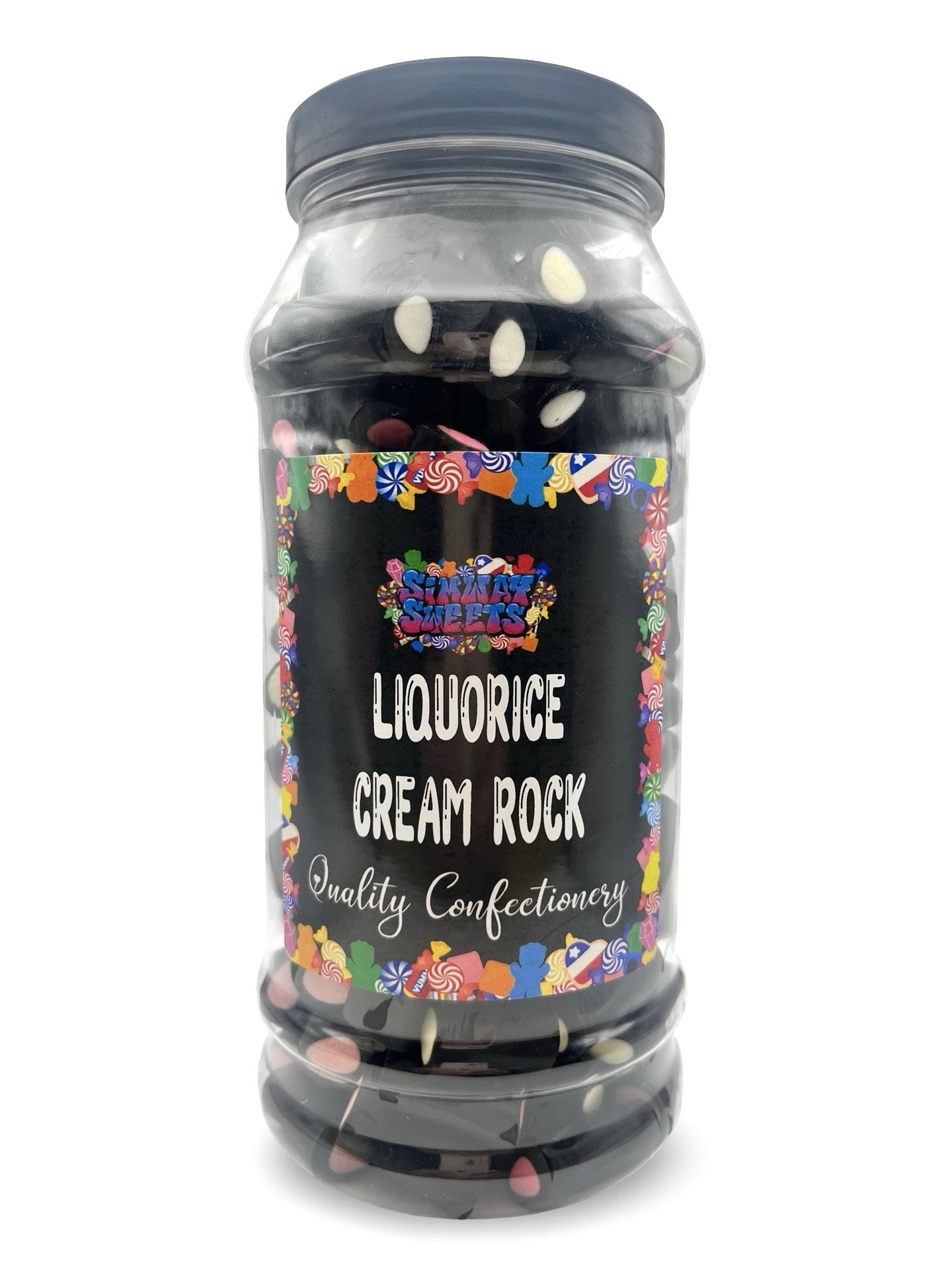 Liquorice Cream Rock Sweets Gift Jar - 740g