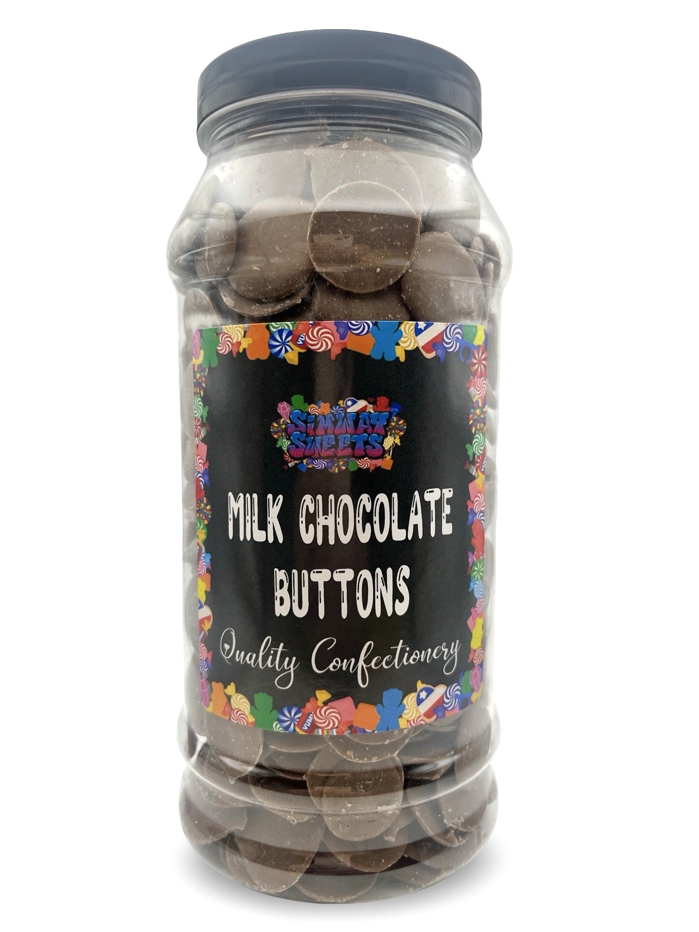 Milk Chocolate Buttons Drops Retro Sweets Gift Jar - 620g