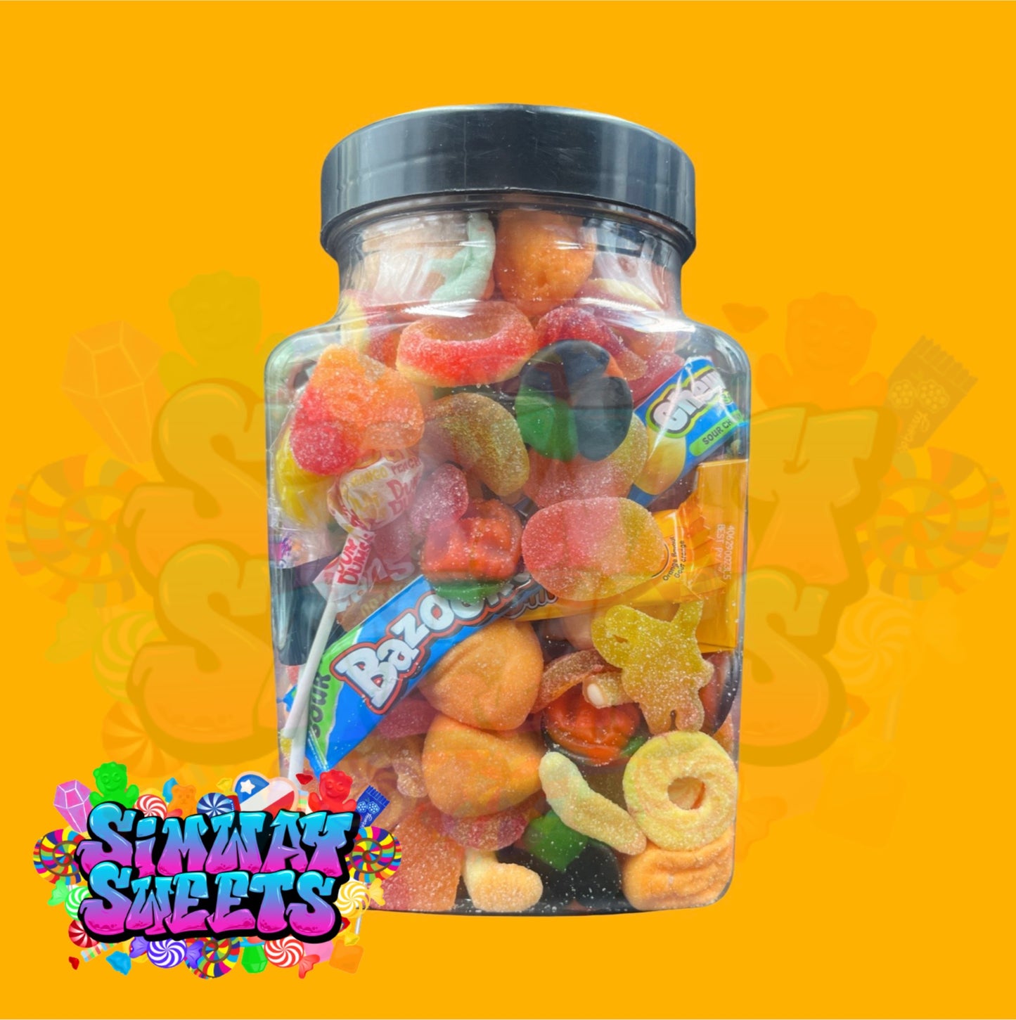 Orange Candy Filled Jar With Soda Can & Sweets JUST PASSED BEST BEFORE!!!