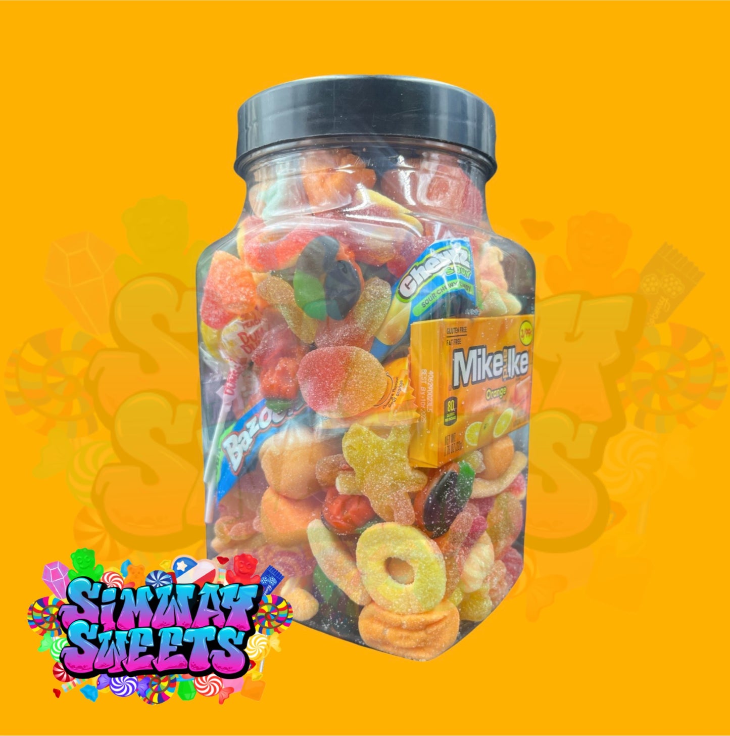 Orange Candy Filled Jar With Soda Can & Sweets JUST PASSED BEST BEFORE!!!