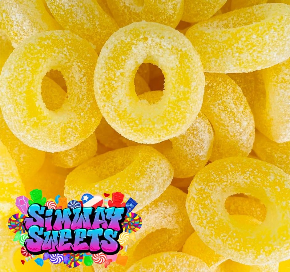 Sour Pineapple Rings Retro Fizzy Gummy Sweets Gift Jar - 625g