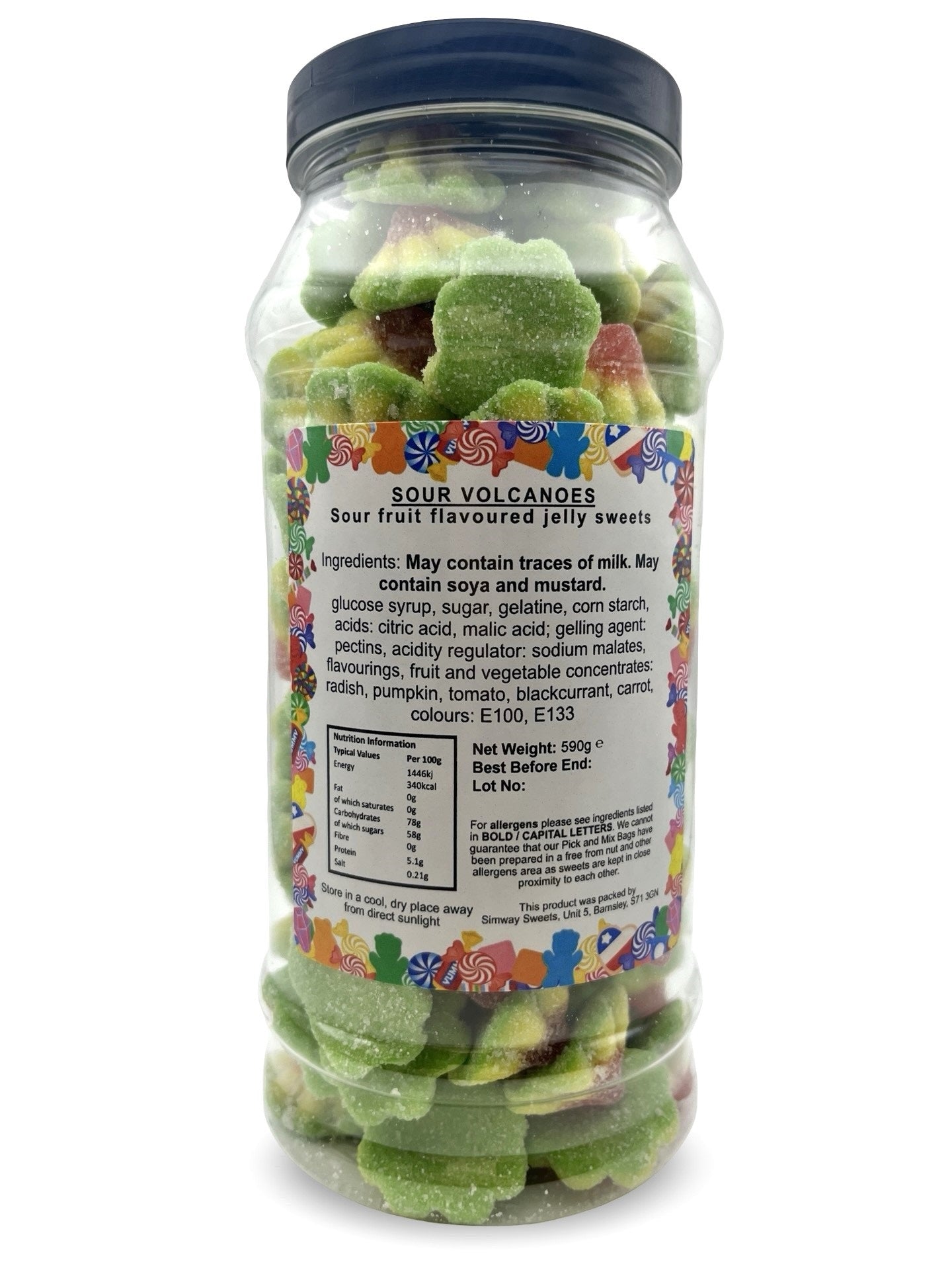 Sour Volcanoes Retro Fizzy Gummy Sweets Gift Jar - 590g