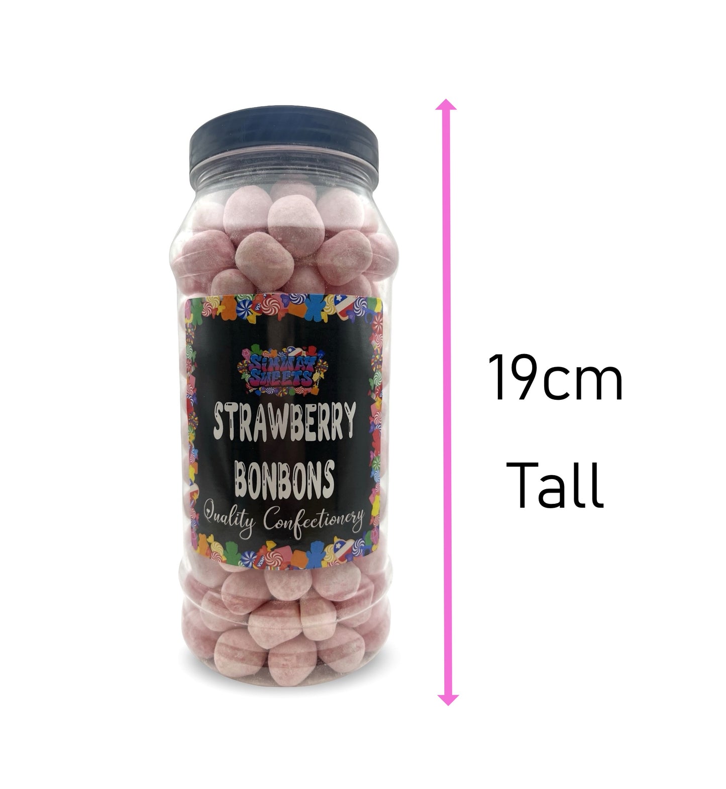 Strawberry Flavour Bon Bons Retro Sweets Bon Bons Gift Jar - 750g