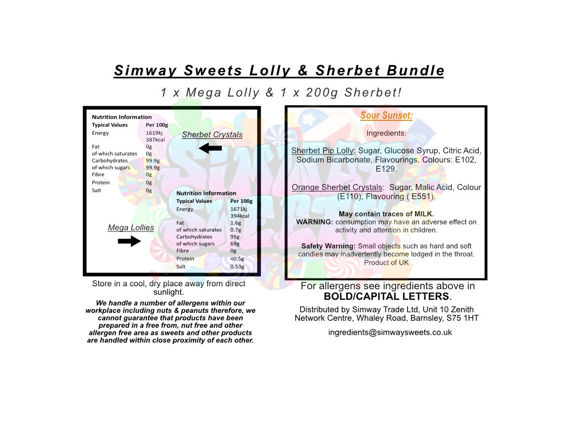 Sour Sunset - Sherbet Pip Lolly & Orange Sherbet