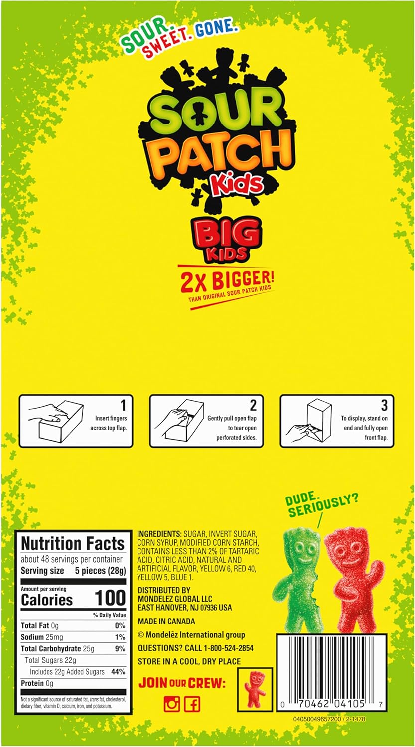 Sour Patch Kids Singles - 240 Count Box BB: 22 AUG 2025