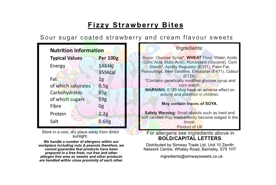 Sour Strawberry Pencil Bites