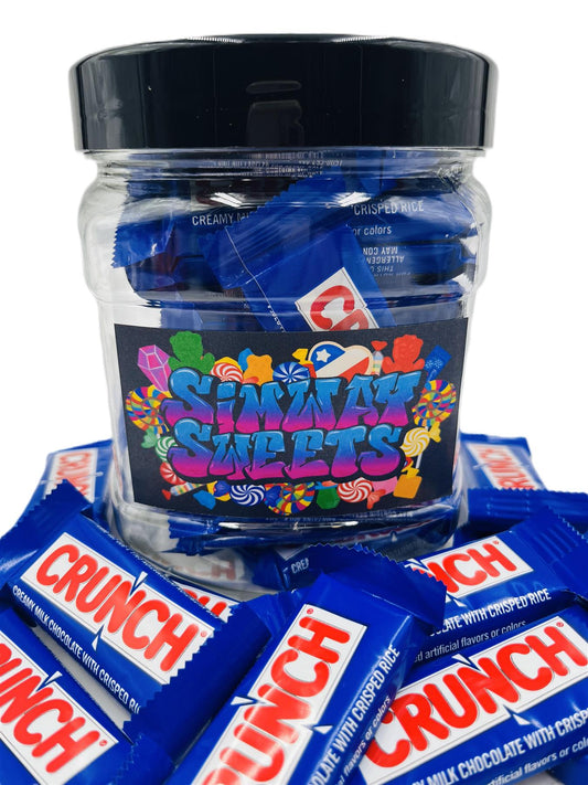 Simway Sweets Jar 555g - Crunch Fun Size Chocolates - Individually Wrapped American Chocolate - Approximately 35 Pieces