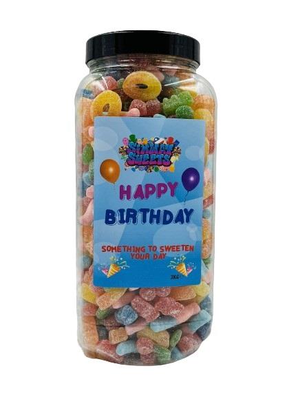 Simway Sweets 'Happy Birthday' Gift Huge Mega 3KG Sweet Jar - Pick Your Mix!