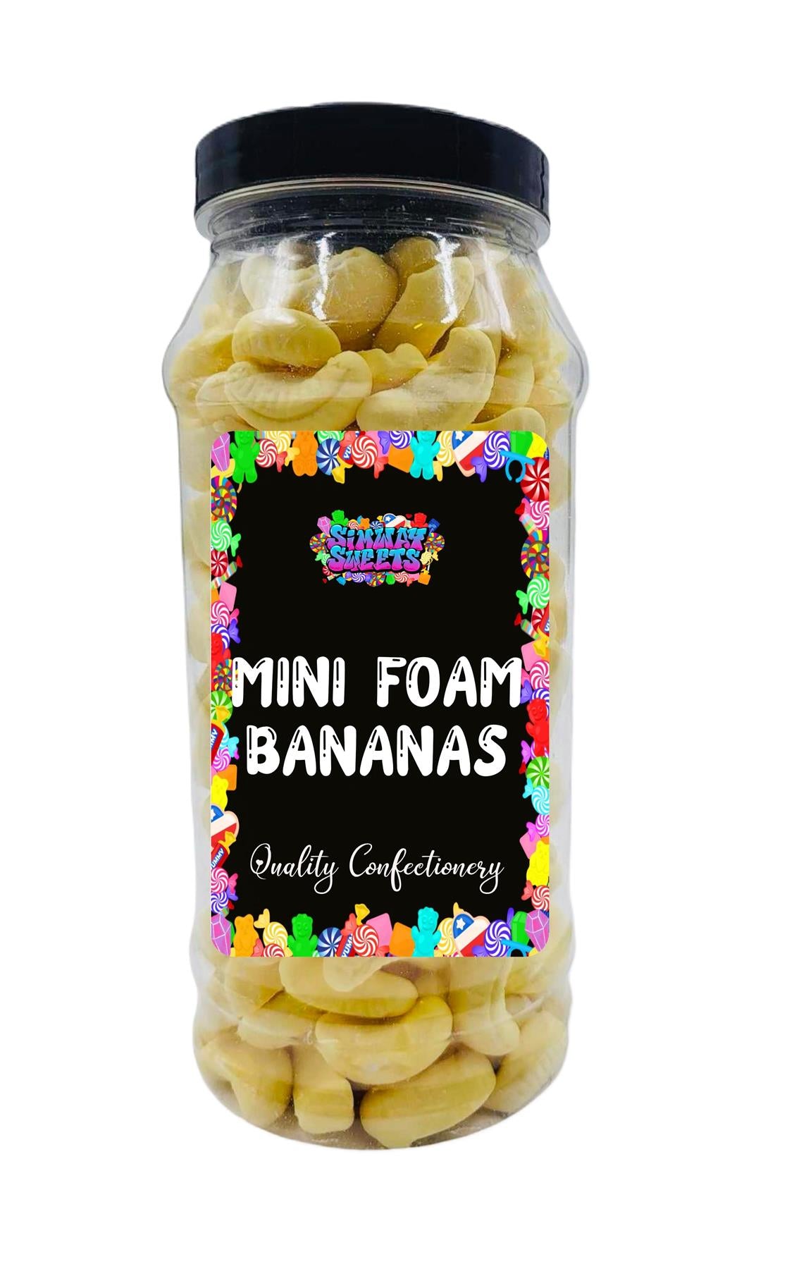 Mini Foam Bananas Retro Sweets Gift Jar - 425g