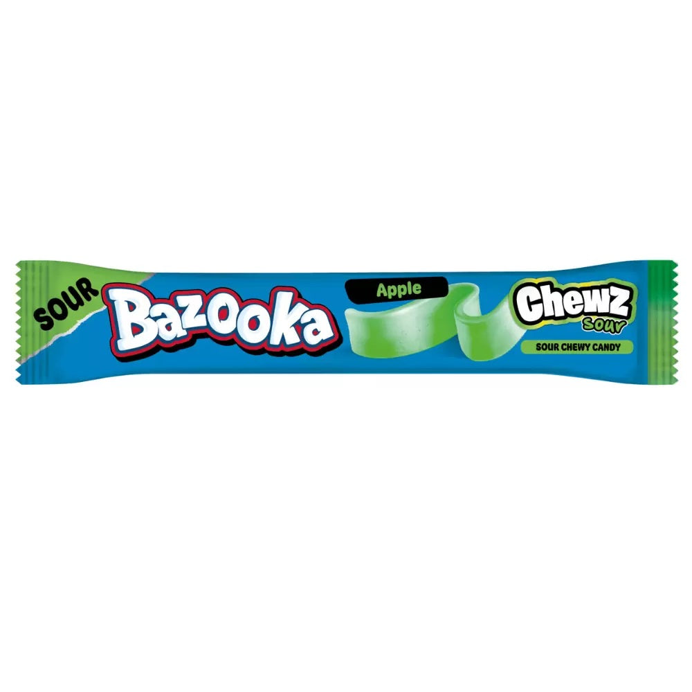 Bazooka Sour Chewz Apple Chew Bar 14g FULL BOX OF 60 BB: 9/7/2025
