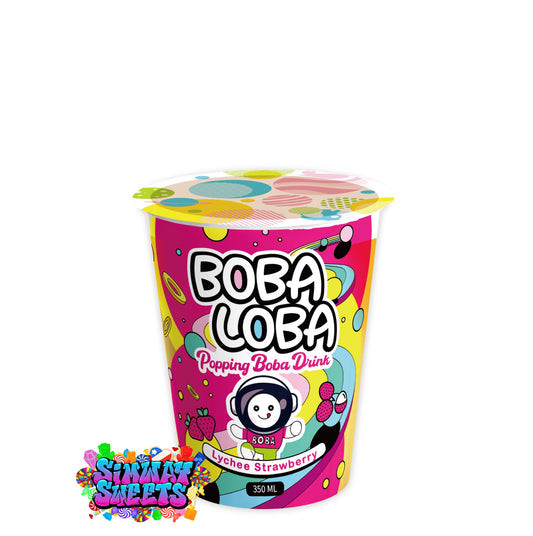 Boba Loba Strawberry Lychee Cup 350ml
