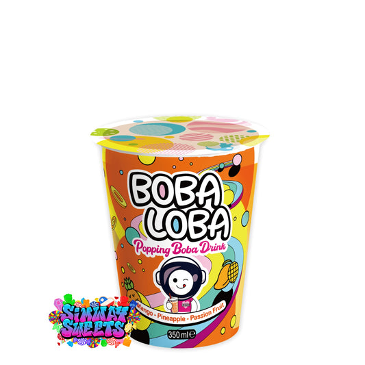 Boba Loba Mango Pineapple Passion Fruit Drink Cup 350ml