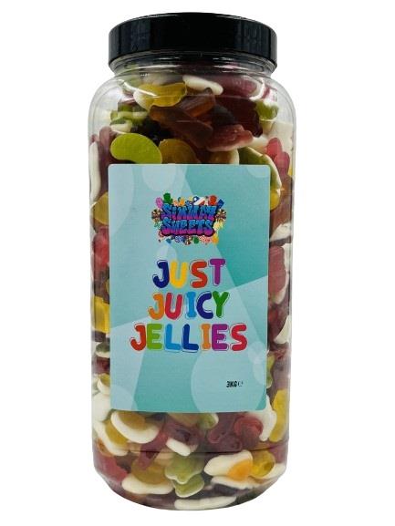 Simway Sweets Just Juicy Jellies Mix Sweet Gift Huge Mega 3KG Candy Jar