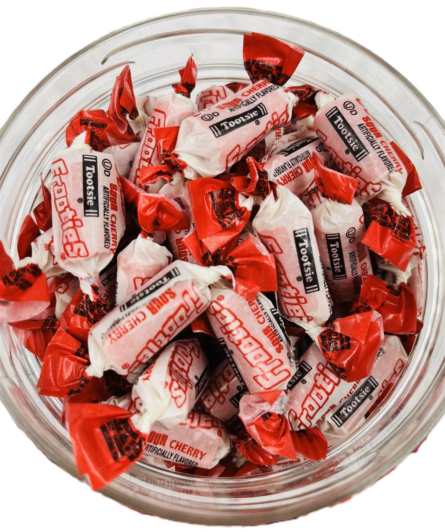 Simway Sweets Jar 680g - Tootsie Frooties Sour Cherry Flavour - Individually Wrapped American Sweets - Approximately 180 Pieces