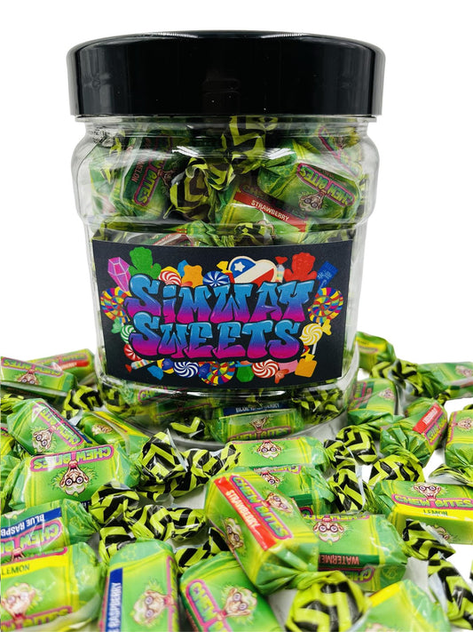 Simway Sweets Jar 620g - Dr Sour Fruit Chews - Individually Wrapped Sweets - Approximately 80 Pieces