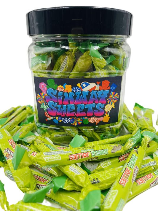 Simway Sweets Jar 530g - Jungle Jollies Green Apple Flavour - Individually Wrapped American Sweets - Approximately 48 Pieces