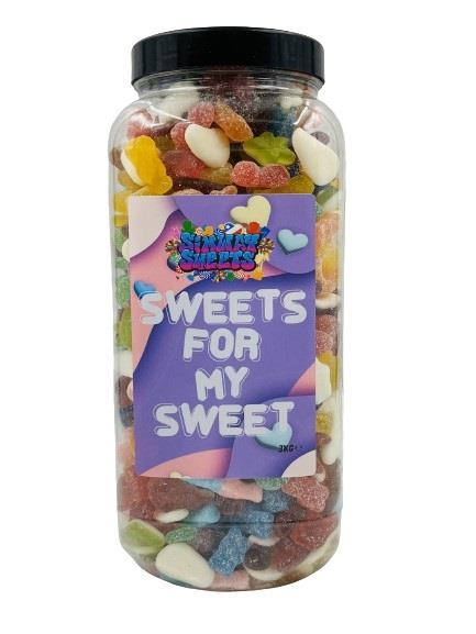 Simway Sweets Cute Couple Girlfriend Boyfriend 'For My Sweet' Gift Huge Mega 3KG Sweet Jar - Pick Your Mix!