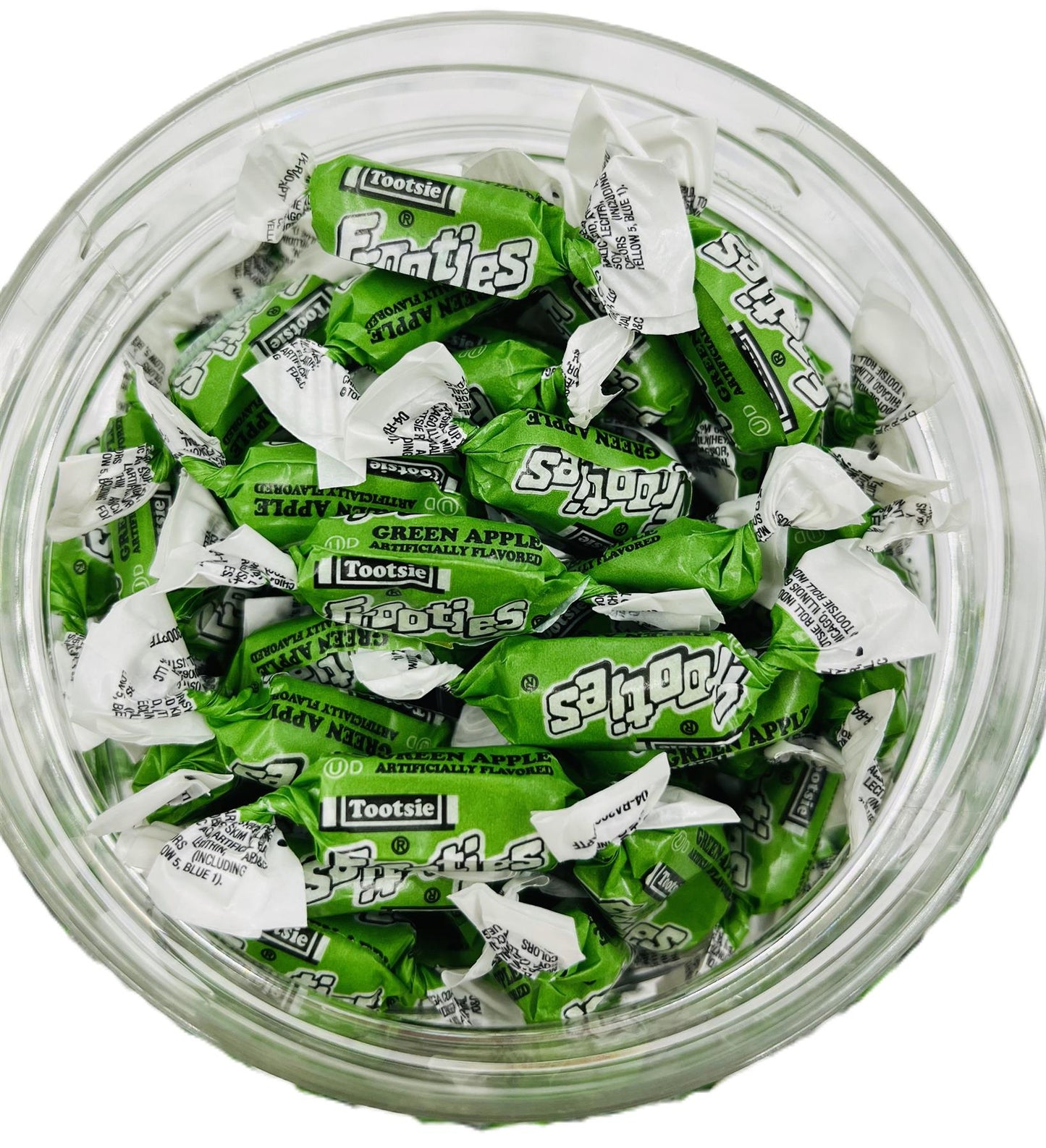 Simway Sweets Jar 680g - Tootsie Frooties Green Apple Flavour - Individually Wrapped American Sweets - Approximately 180 Pieces