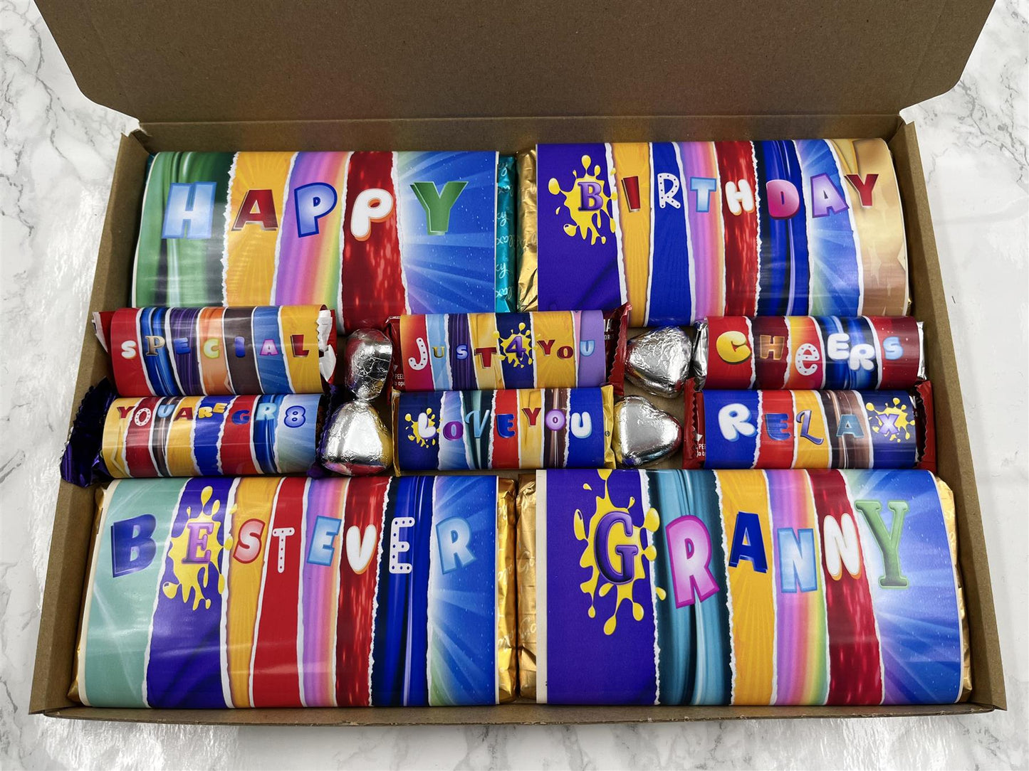 Fun Novelty Birthday Chocolate Wrapper Gift Box - Granny