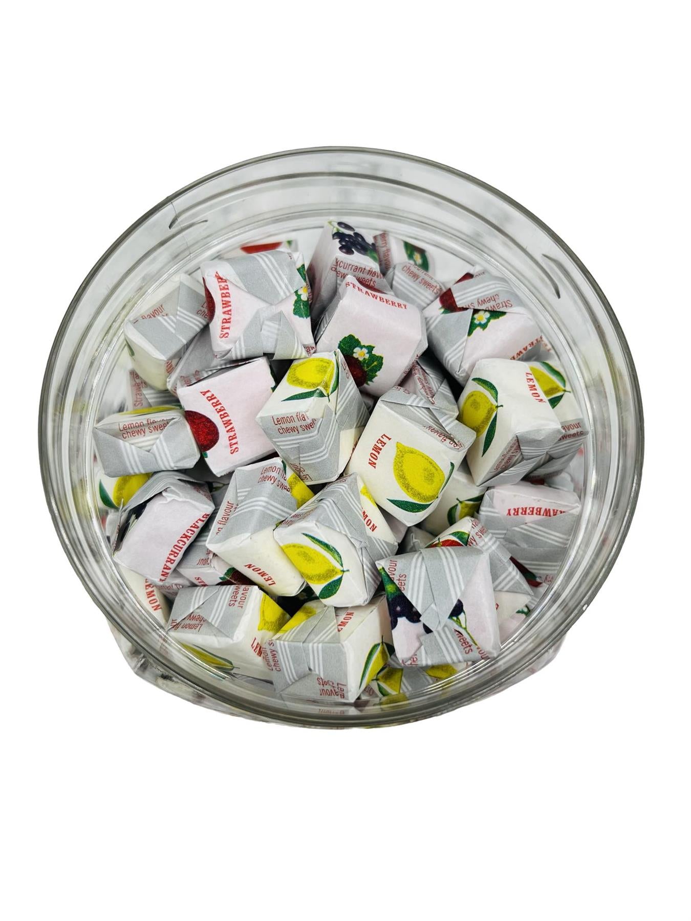 Simway Sweets Jar 880g - Assorted Fruit Caramel Chews - Individually Wrapped Sweets - Approximately 190 Pieces