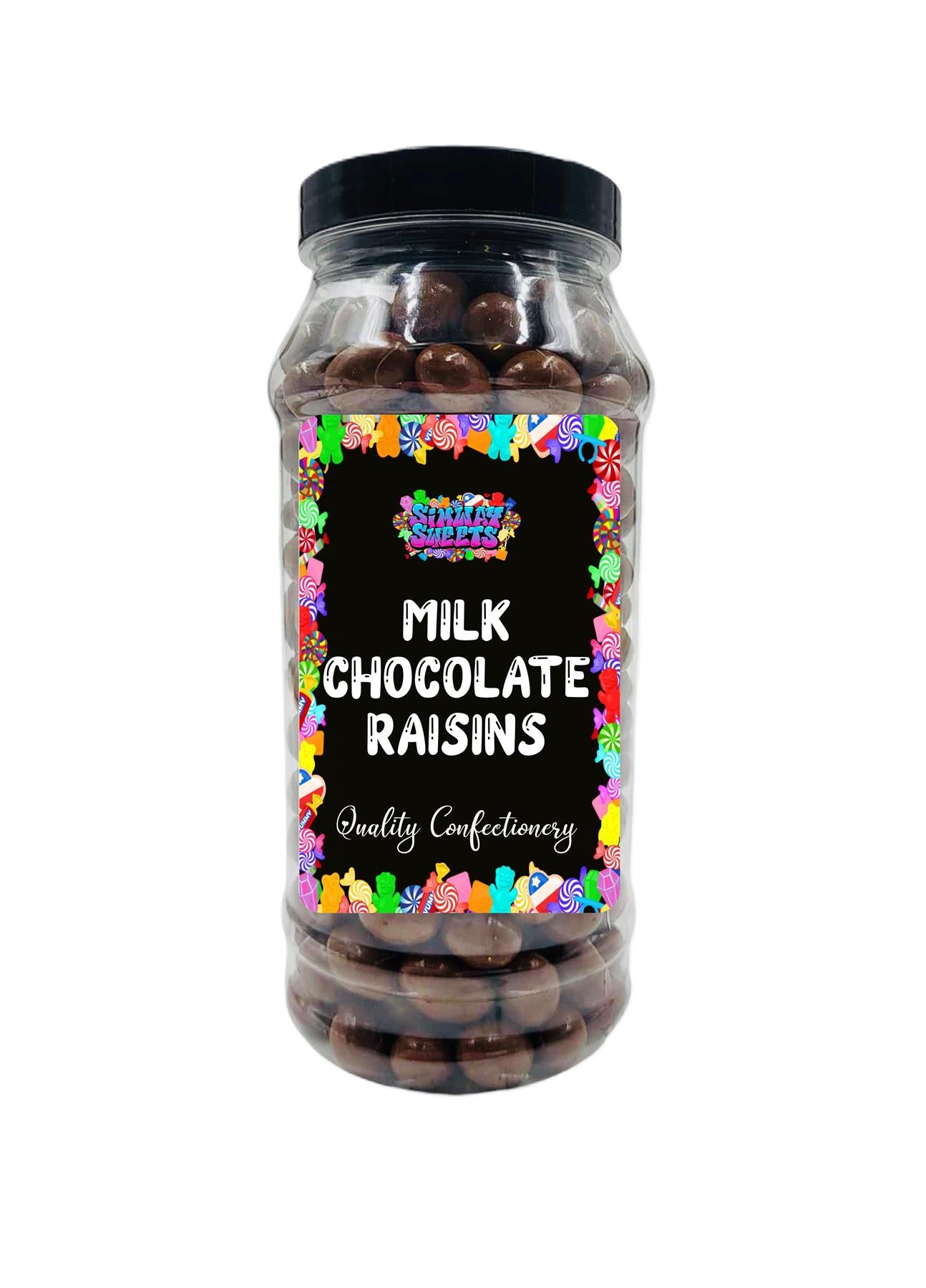 Milk Chocolate Raisins Choc Raisins Retro Sweets Gift Jar - 730g