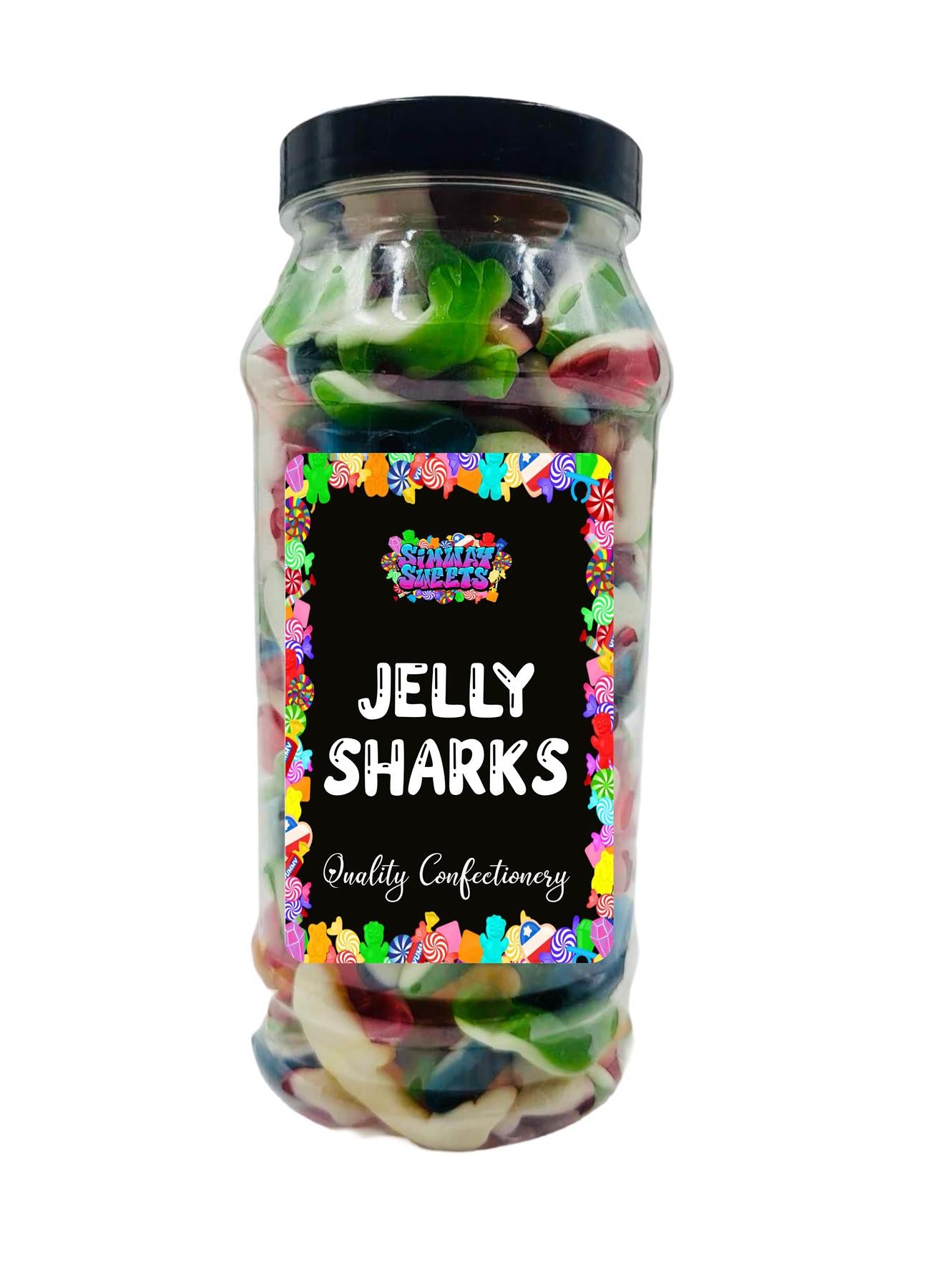 Jelly Sharks Gummy Foam Jellies Retro Sweets Gift Jar - 850g