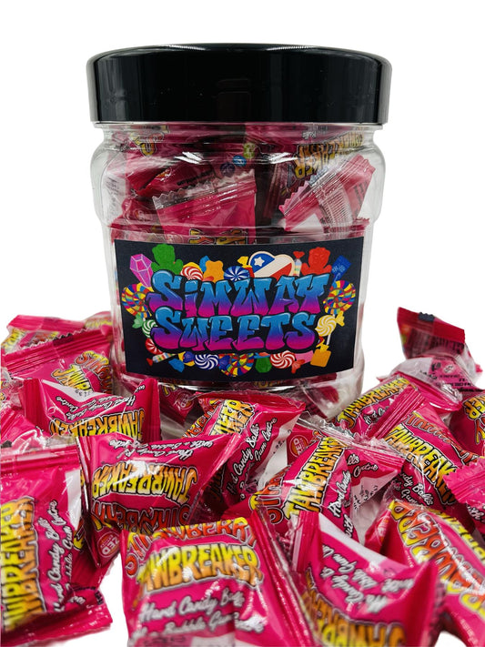 Simway Sweets Jar 440g - Jaw Breakers Strawberry - Individually Wrapped Sweets - Approximately 40 Pieces