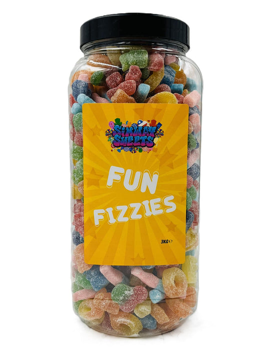 Simway Sweets Fun Fizzies Mix Sweet Gift Huge Mega 3KG Candy Jar