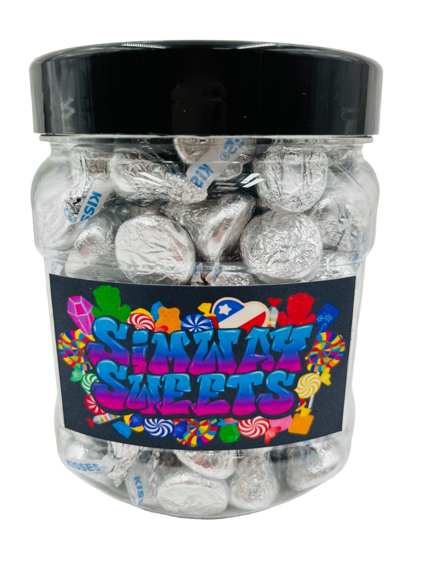 Simway Sweets Jar 780g - Hershey Kisses - Individually Wrapped American Chocolate - Approximately 164 Pieces