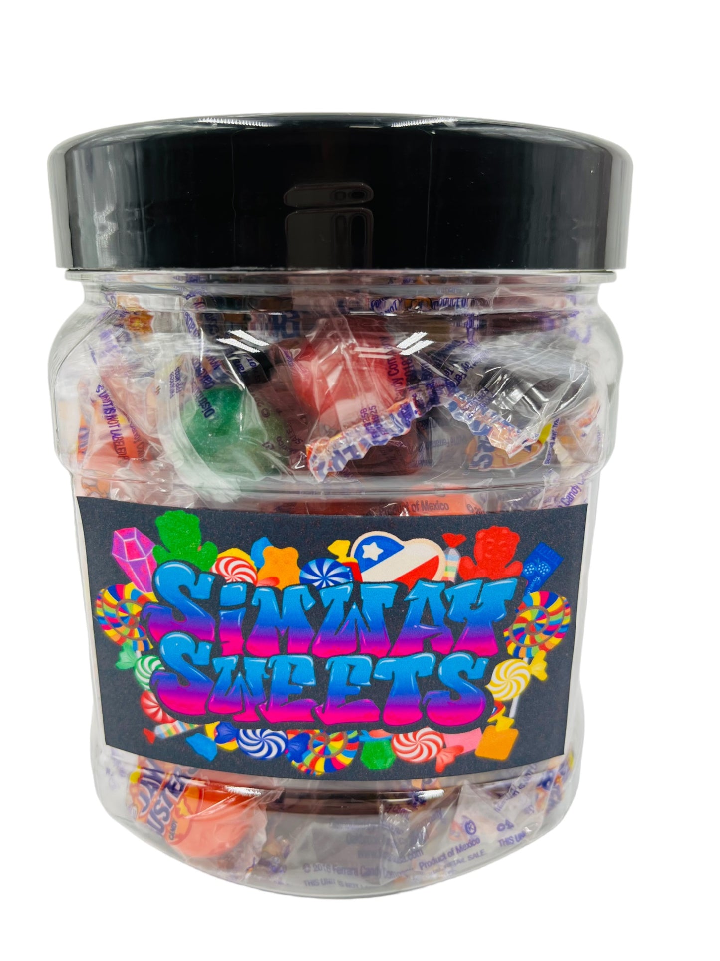 Simway Sweets Jar 590g - Jaw Busters Candy - Individually Wrapped American Sweets - Approximately 88 Pieces