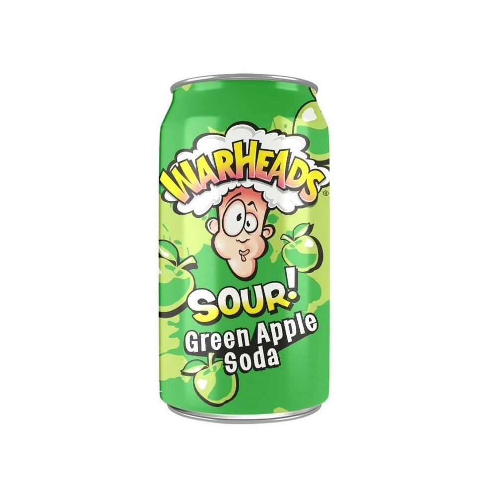 WARHEADS SOUR GREEN APPLE SODA 355ML