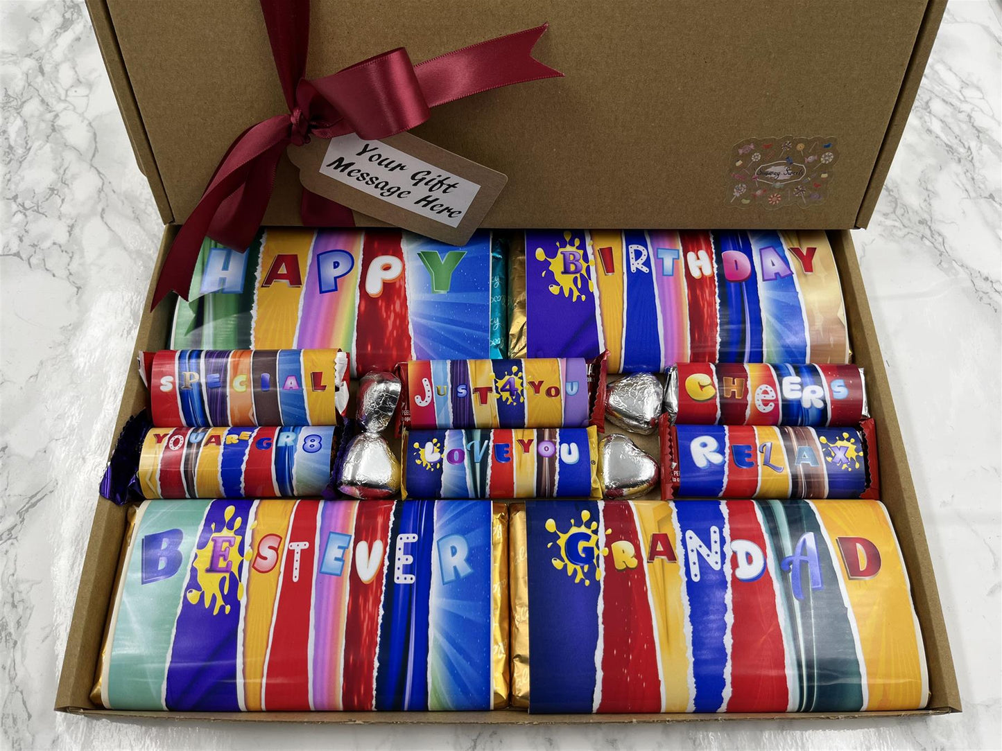 Fun Novelty Birthday Chocolate Wrapper Gift Box - Grandad