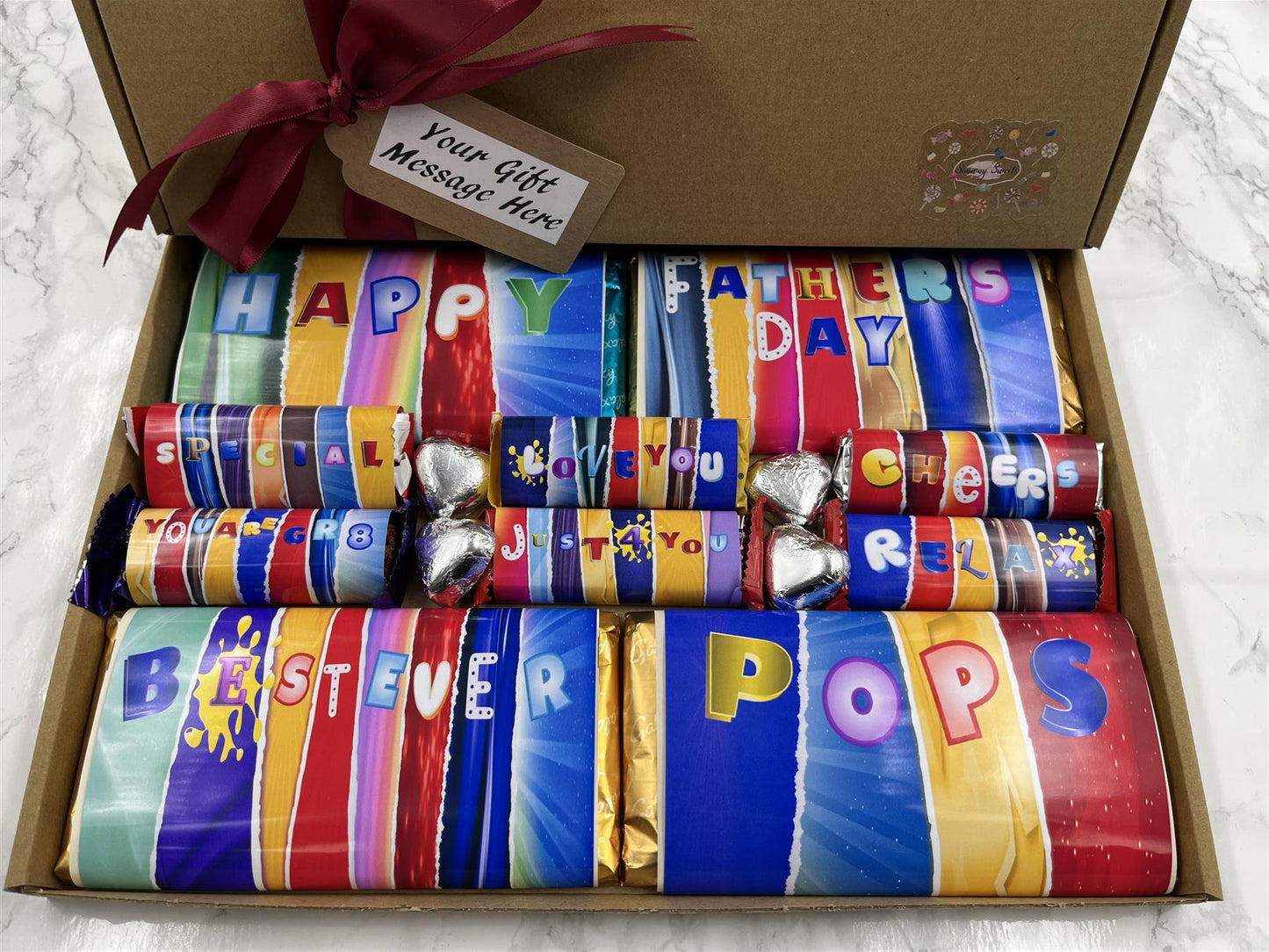Fun Fathers Day Novelty Chocolate Wrapper Gift Box - Pops