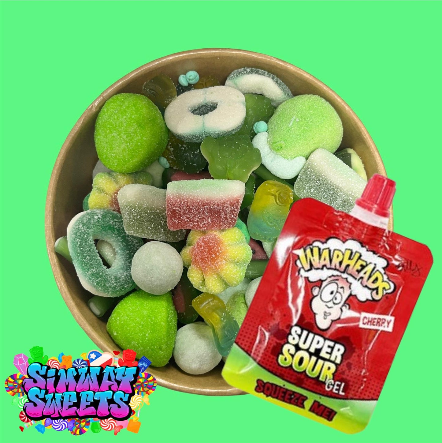 Glorious Green Candy Salad - With Gel