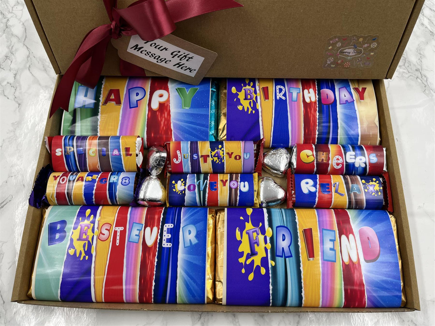 Fun Novelty Birthday Chocolate Wrapper Gift Box - Friend
