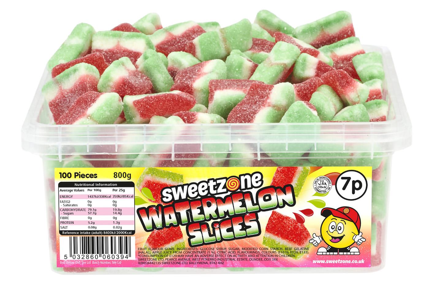 Fizzy Watermelon Slices 800g Tub