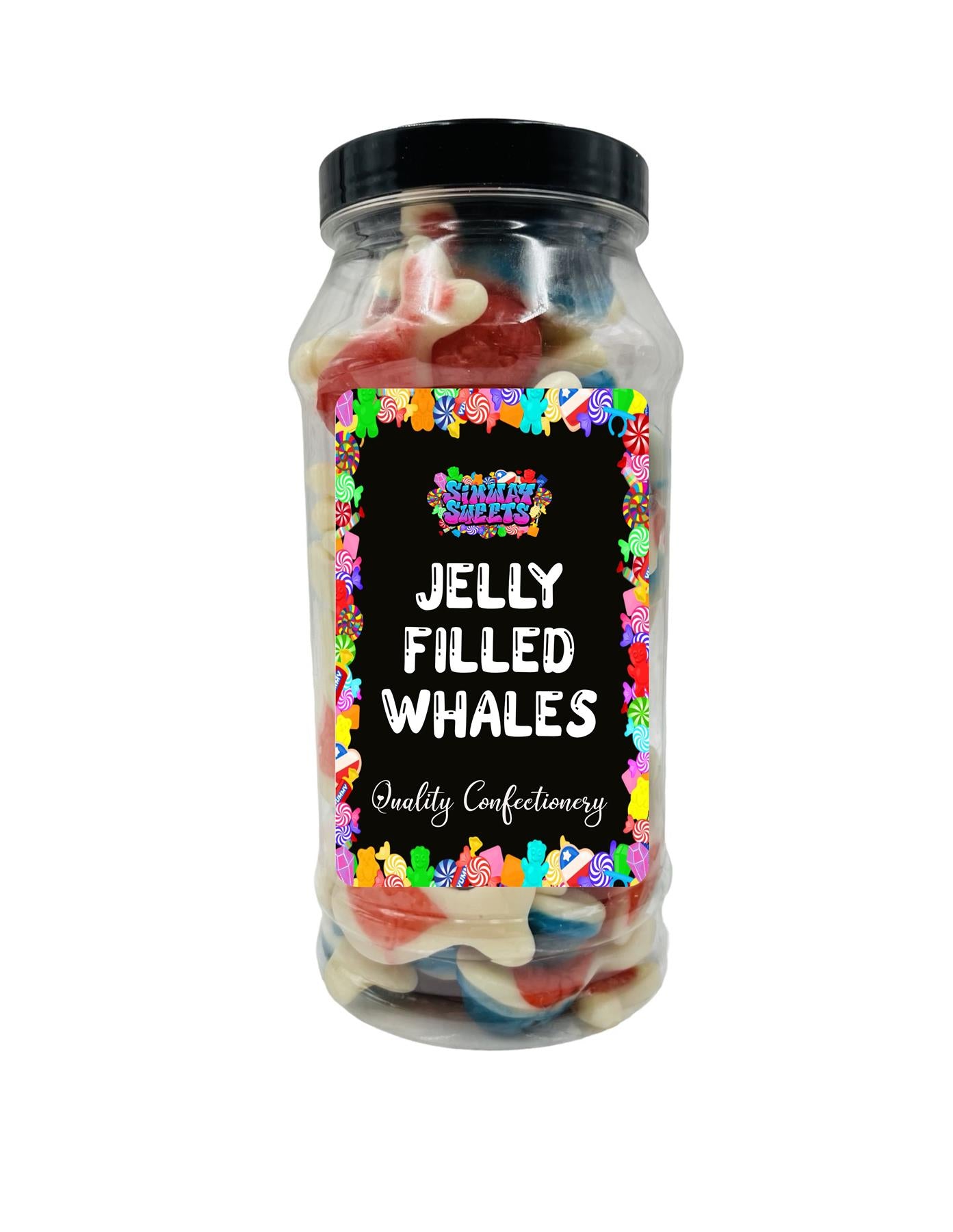 Jelly Whales Jelly Filled Sweets Gummy Retro Sweets Gift Jar - 670g