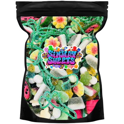 Green Pick & Mix Sweets Selection, Fizzy and Non-Fizzy Gummy Mix